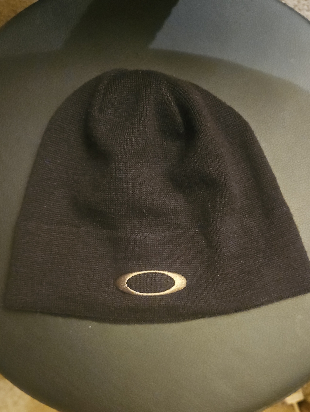Oakley Black Beanie with Metallic Logo